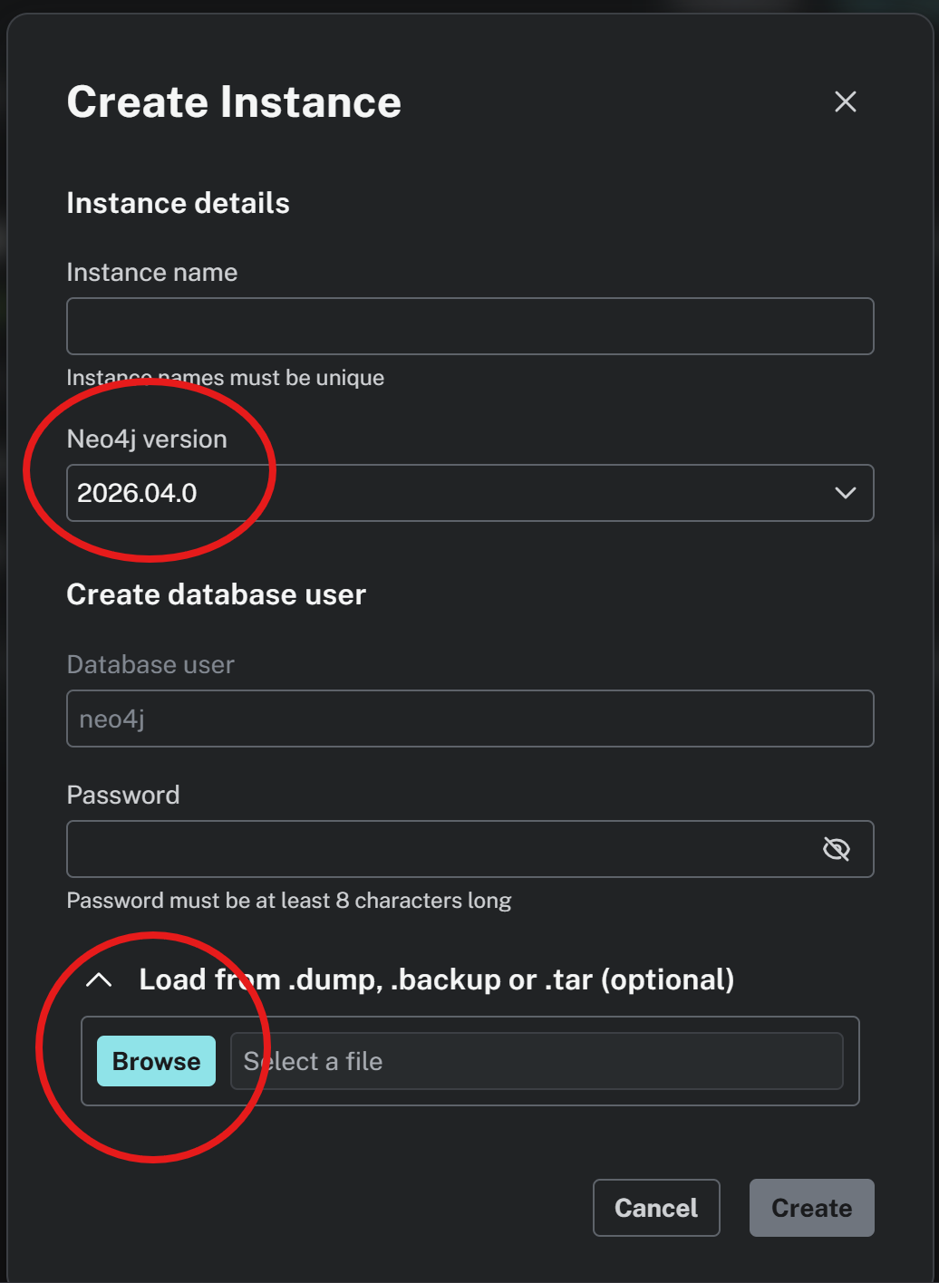 choose neo4j version 2026.02.03 or higher